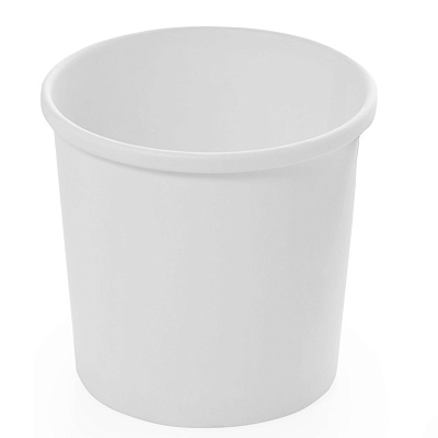 Контейнер бумажный круглый для супа без крыш. 350мл D=95мм Uni цвет Белый (х1/600)