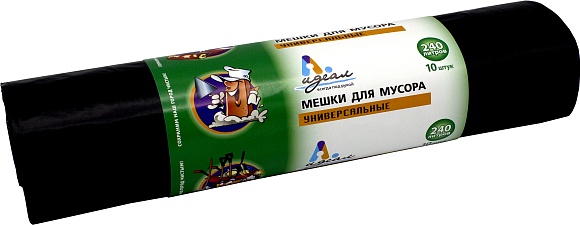 Мешки мусорные ПВД 240л 88x140см В рулонах (по 10 шт) Идеал (х1/10) [упаковка]